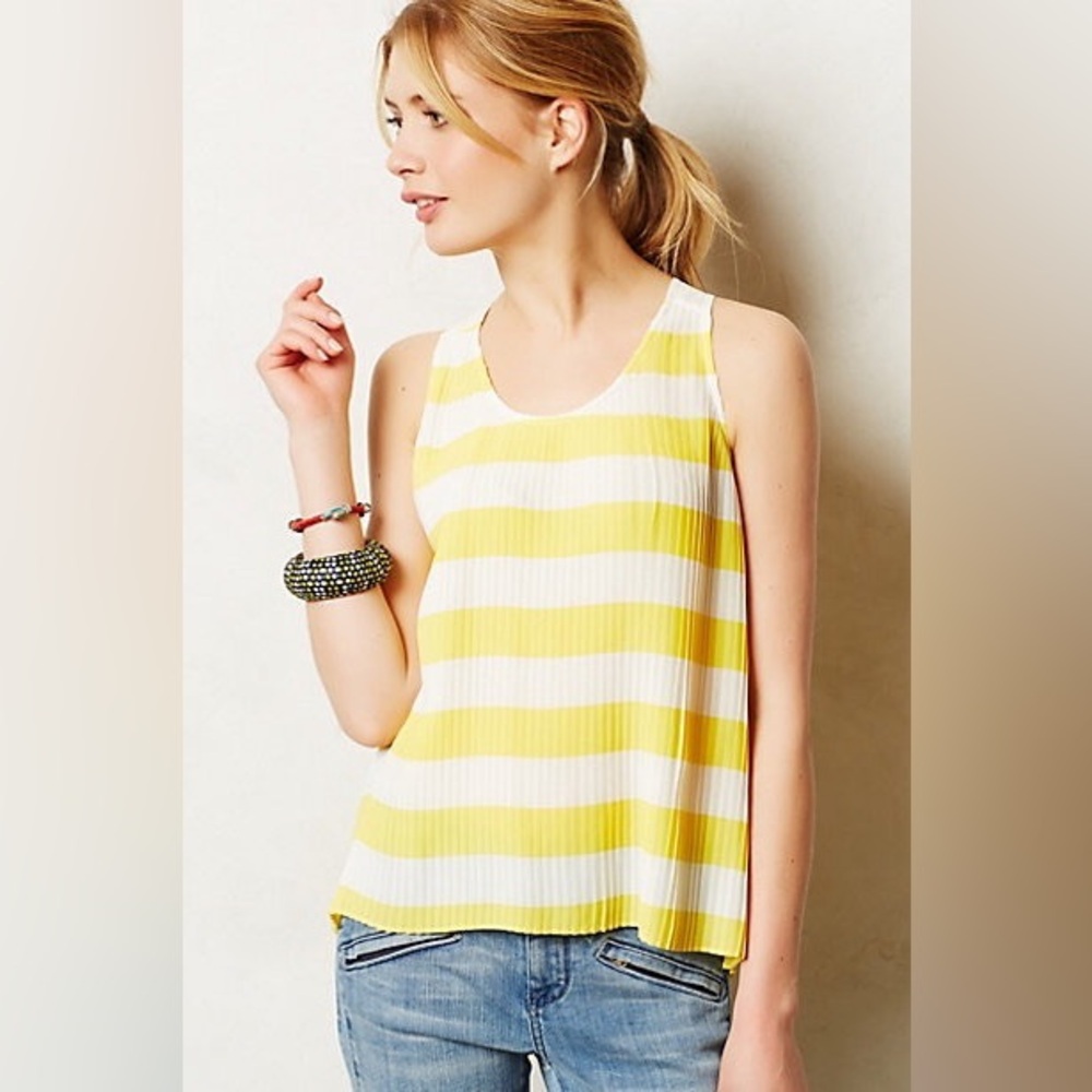 Maeve Citron Striped Top - Picture 1 of 7